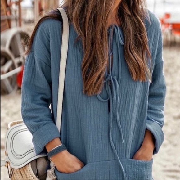 NWOT Zara Textured Weave Tie Bow Front Jumpsuit Romper - Picture 6 of 6